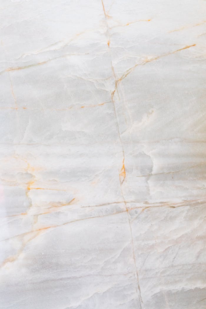 Close-up of a smooth marble surface featuring intricate natural veining and soft tones.